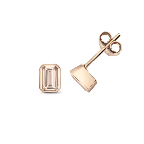 Morganite Studs Emerald Cut